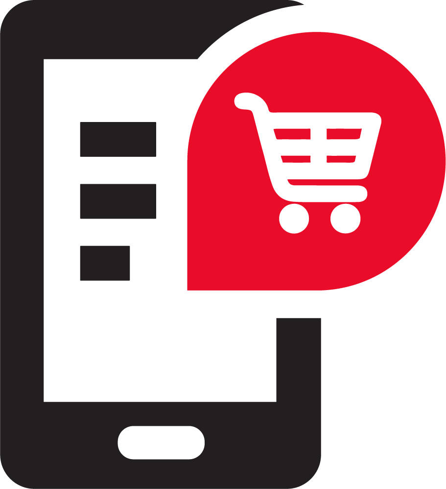 Mobile icon with cart sign 